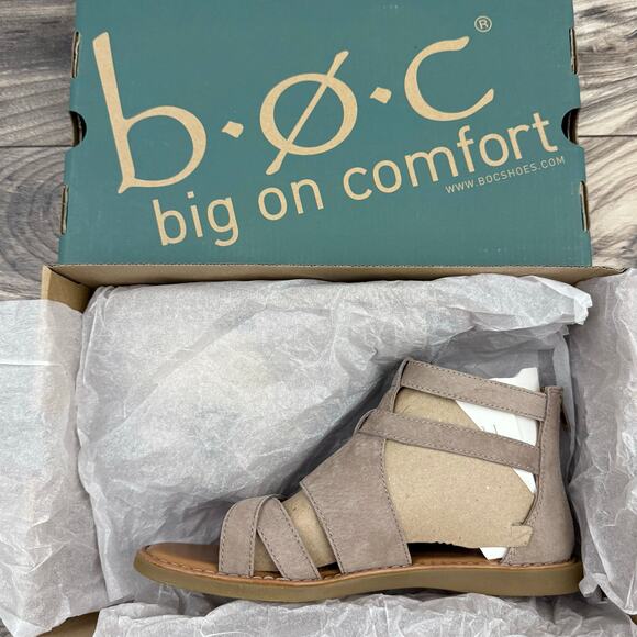 NIB BOC Born Dora 7M 37-38 Taupe Suede Gladiator Sandals - Picture 8 of 10